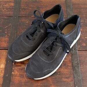 Women's Ugg Black Leather Sneakers Size 9.5